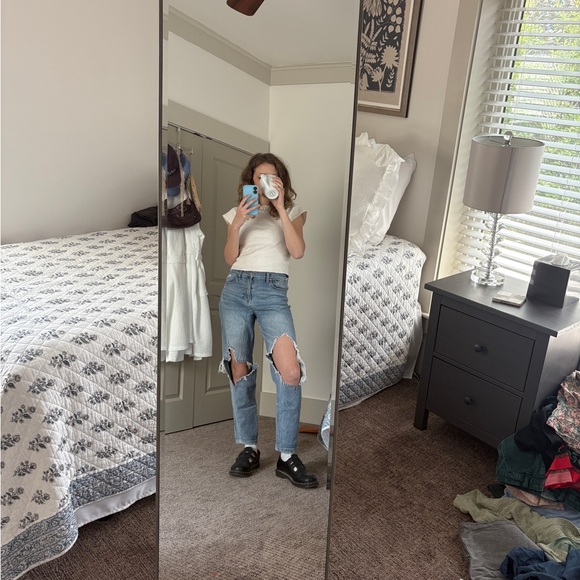 Celebrity Pink Light Blue Ripped Straight Leg Jeans - Picture 1 of 5